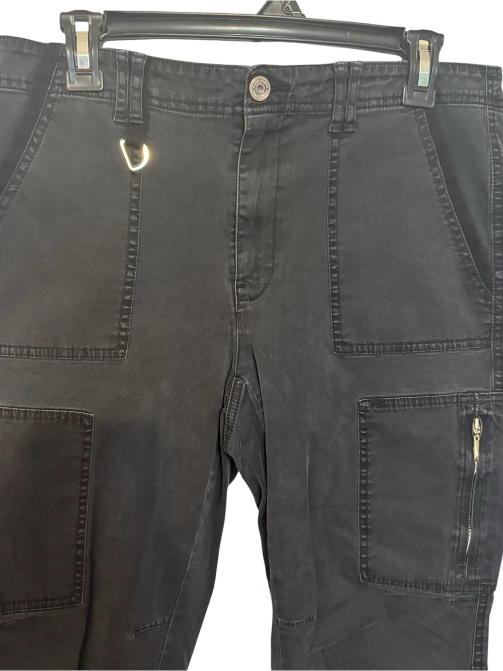 White House Black Market Black THE SLIM CROP Utility Jeans SIZE: 12 #5 - Picture 2 of 10